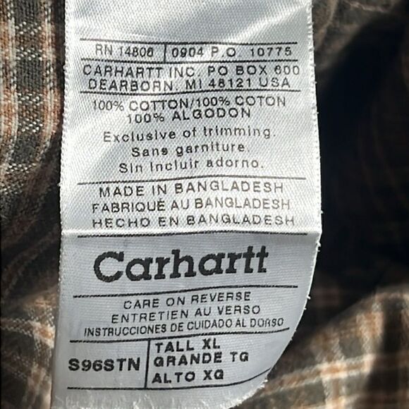 🔥🔥 Vintage CARHARTT Denim Blanket Lined Full Snap Jacket - Beige - XLT - EUC - Picture 13 of 15